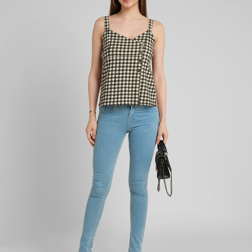 
                      
                        Gingham check patterned top
                      
                    
