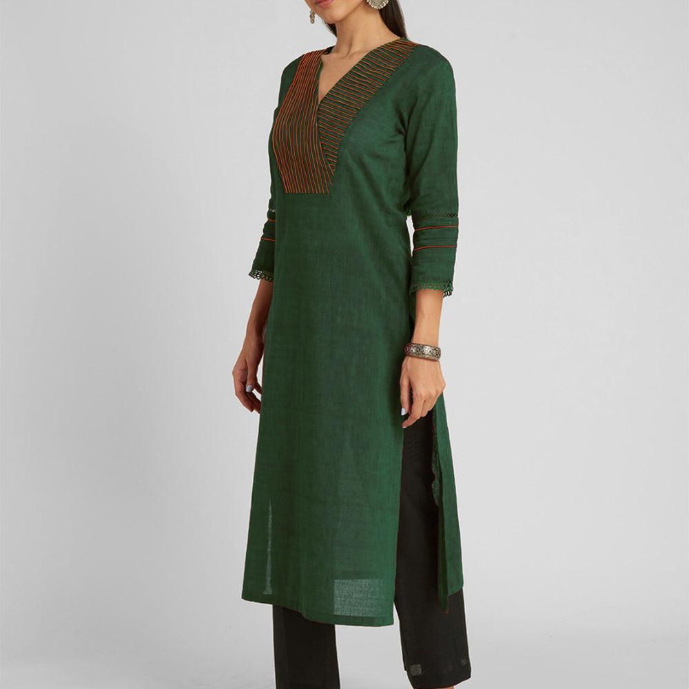 
                      
                        Classic long kurta crafted from a smooth, luxurious Mangalagiri cotton fabric
                      
                    