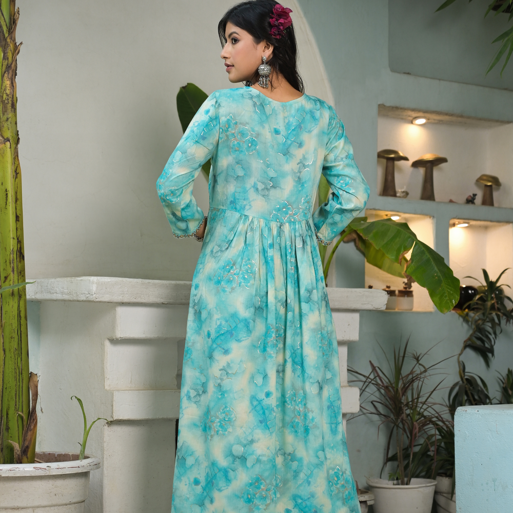 
                      
                        Blue Floral Aliya Cut Suit Set
                      
                    