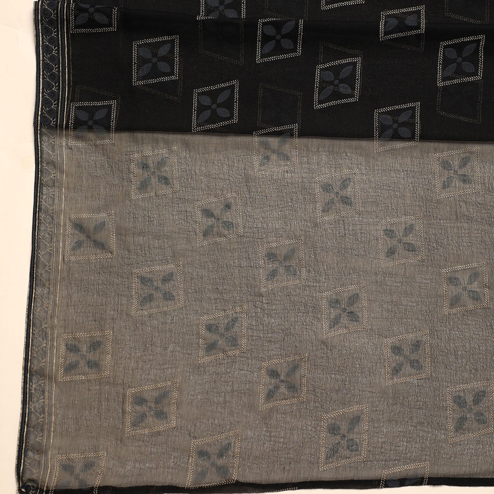 
                      
                        Black Geometric Printed Mirror Work Kurta & Trousers With Dupatta
                      
                    