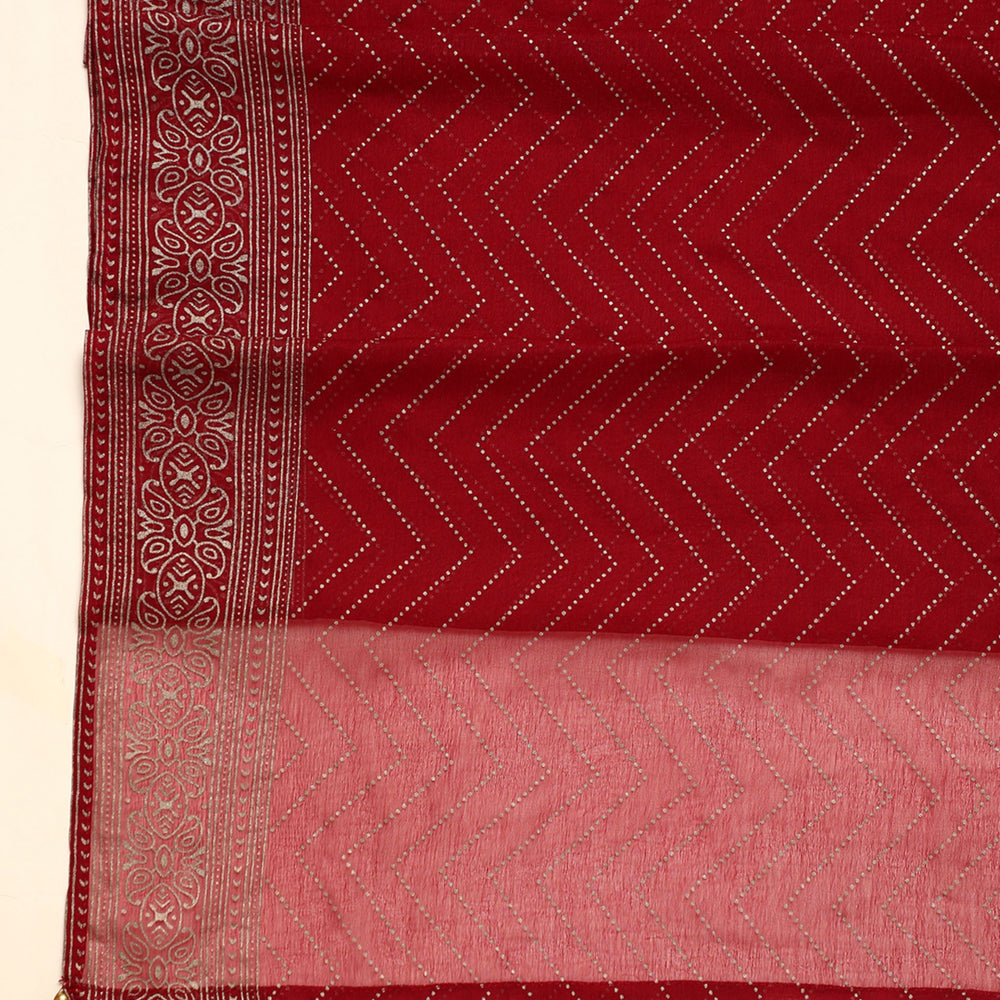 
                      
                        Radiant Rani Ethnic Motifs Printed Thread Work Pleated A-Line Kurta & Trouser With Dupatta
                      
                    