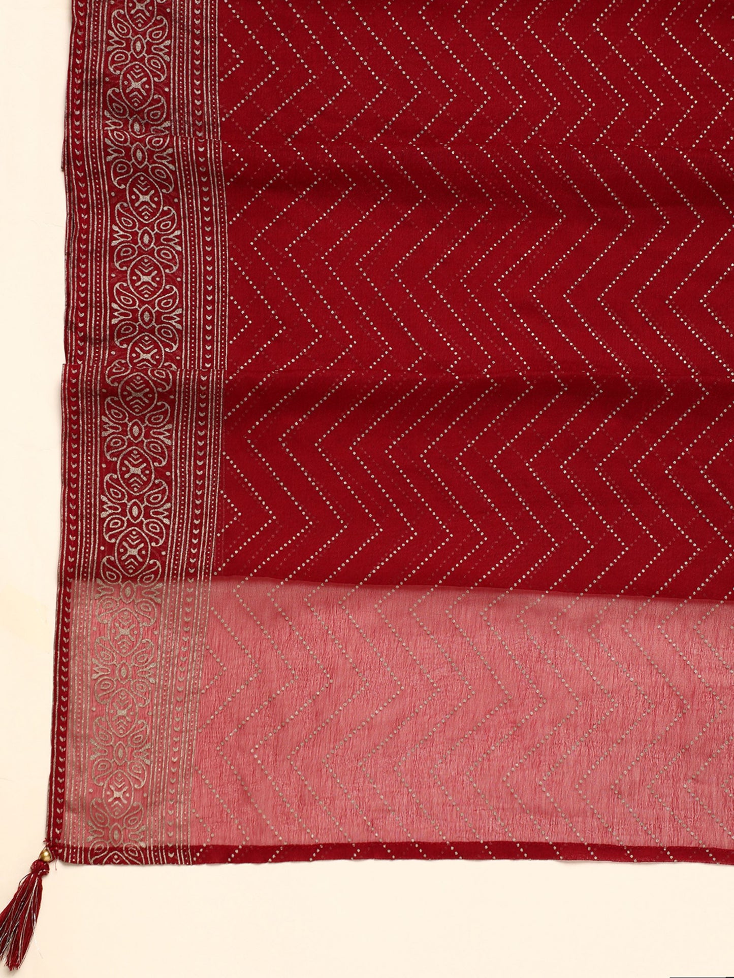 Radiant Rani Ethnic Motifs Printed Thread Work Pleated A-Line Kurta & Trouser With Dupatta