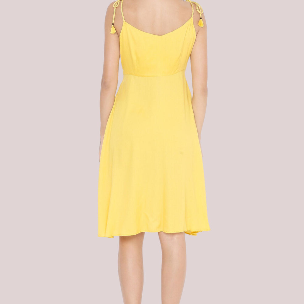 
                      
                        Solid A Line Yellow Dress
                      
                    