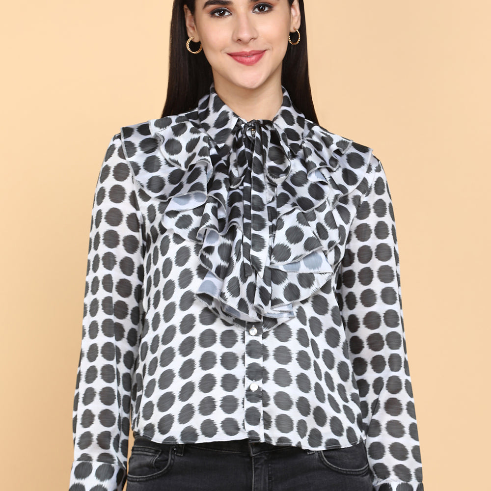 
                      
                        Comfort Polka Dots Printed Casual Shirt
                      
                    