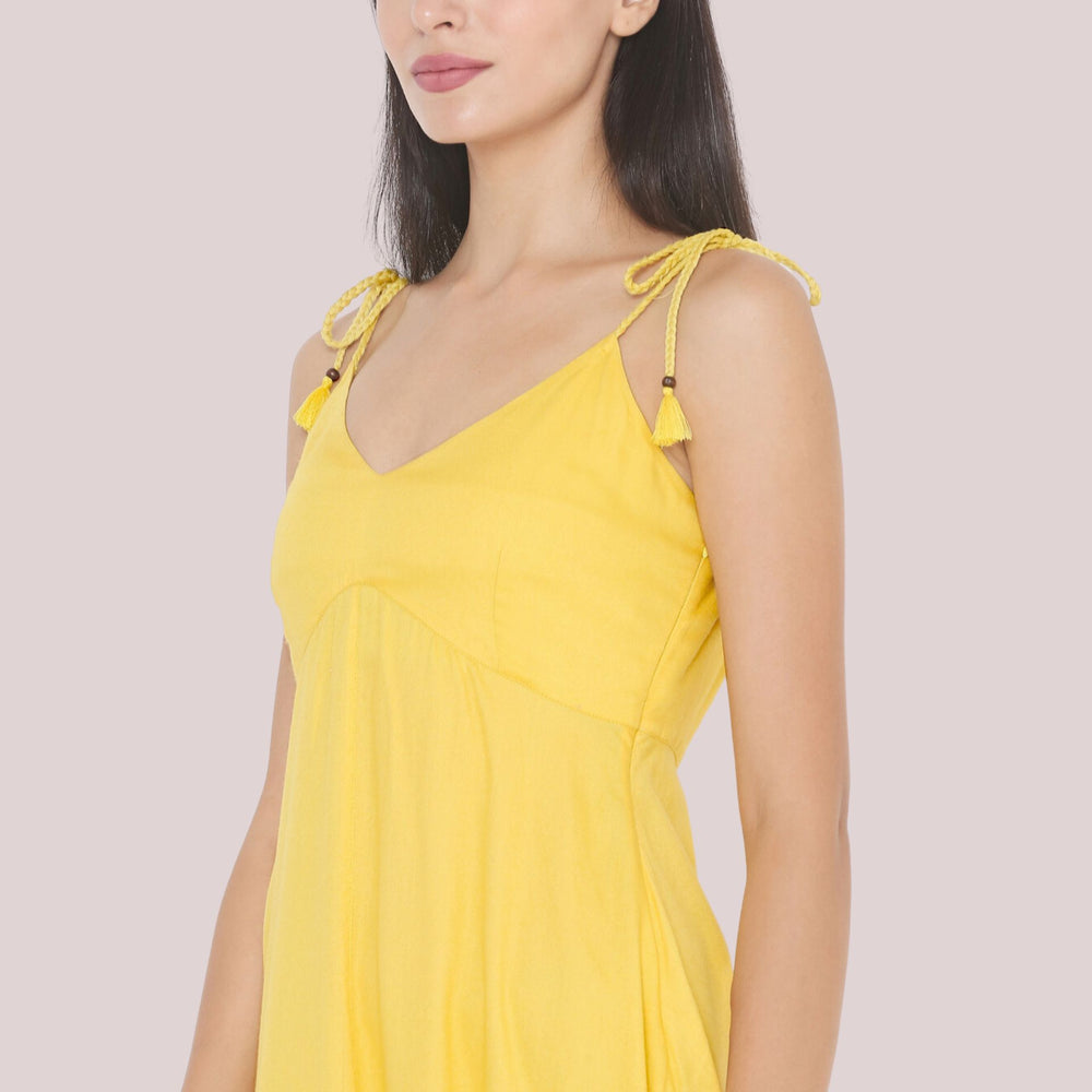 
                      
                        Solid A Line Yellow Dress
                      
                    
