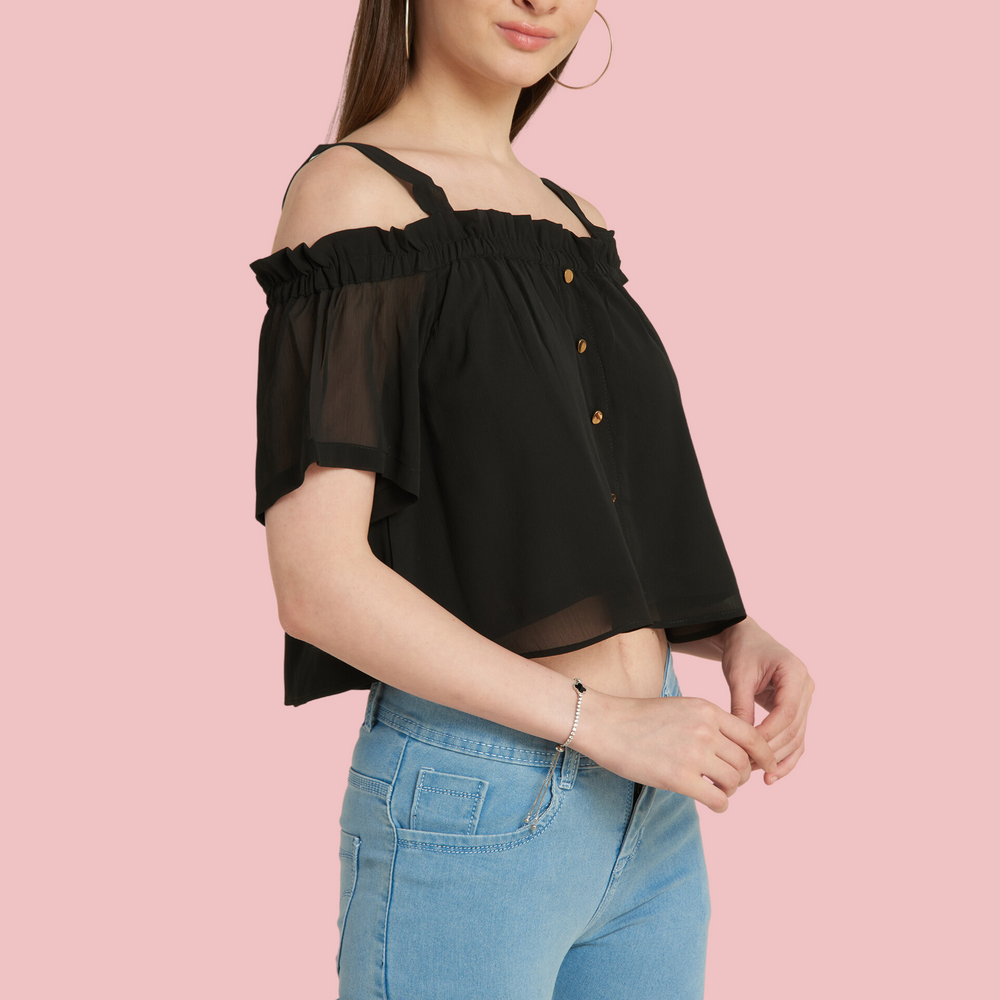 
                      
                        Short Sleeves Off Shoulder Crop Top
                      
                    