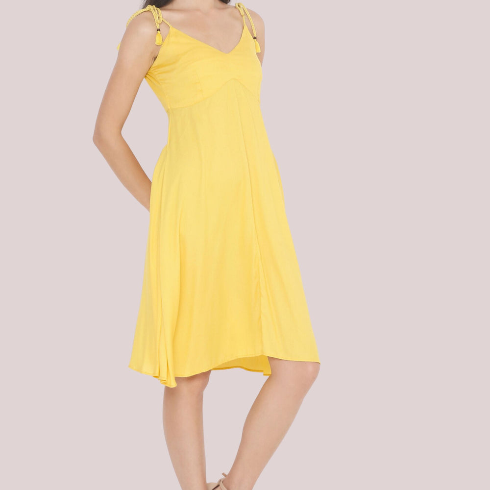 
                      
                        Solid A Line Yellow Dress
                      
                    