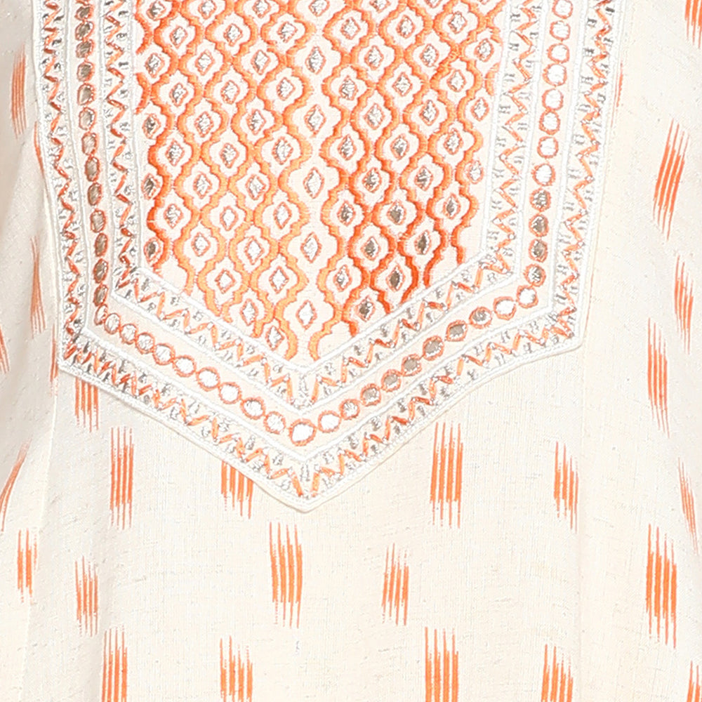 
                      
                        Embroidered Cotton Round Neck Women's Festive Wear Kurta
                      
                    