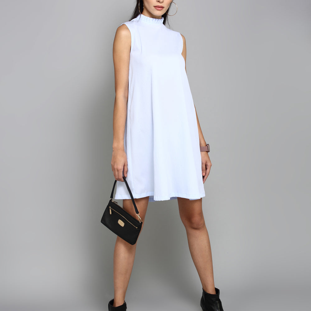 
                      
                        Solid Sky Blue A-Line Dress
                      
                    