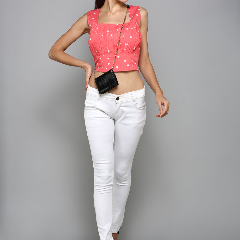 
                      
                        aturabi Printed Sleeveless Pink crop Top
                      
                    