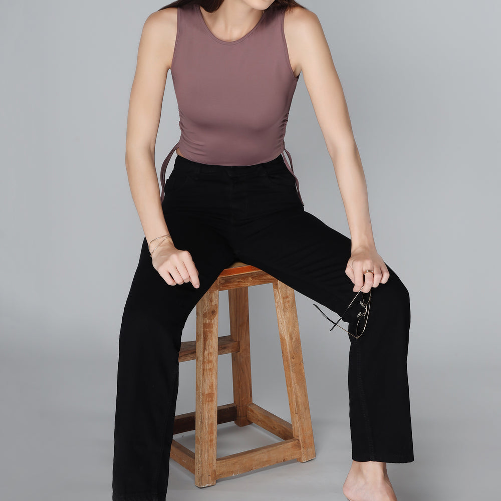 
                      
                        Women Solid Waist Tie-up Crop Top
                      
                    