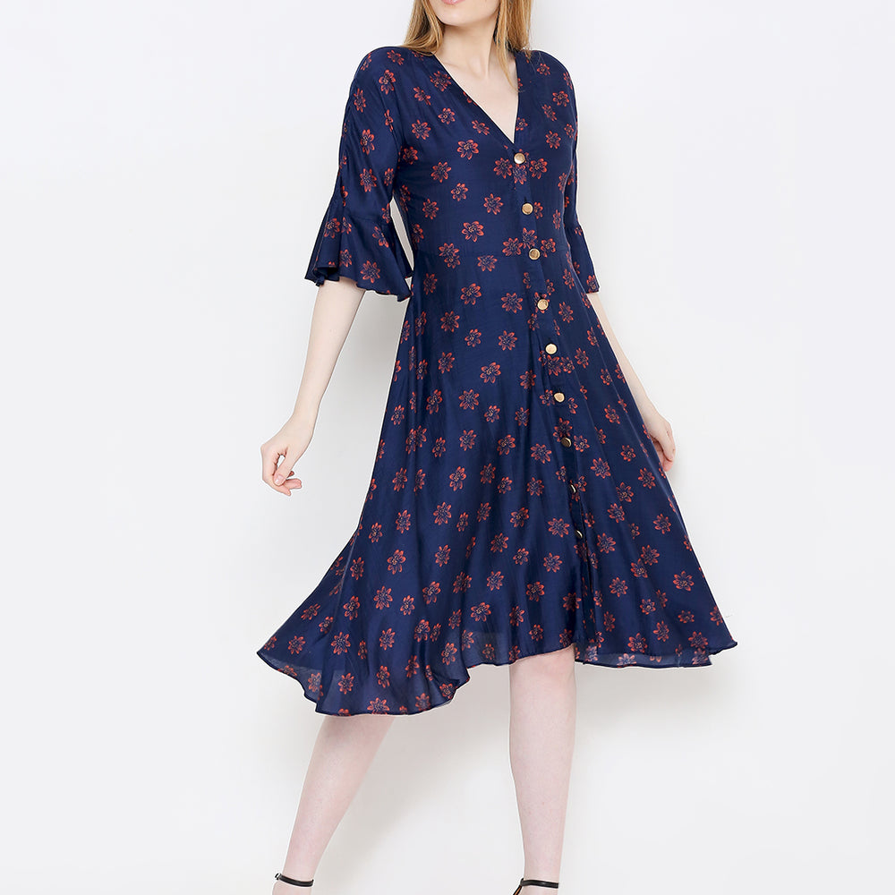 
                      
                        Blue Printed Floral Dress
                      
                    