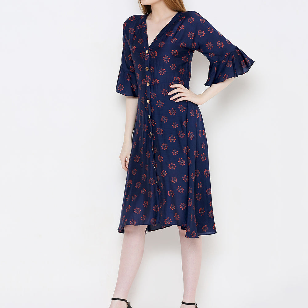 
                      
                        Blue Printed Floral Dress
                      
                    