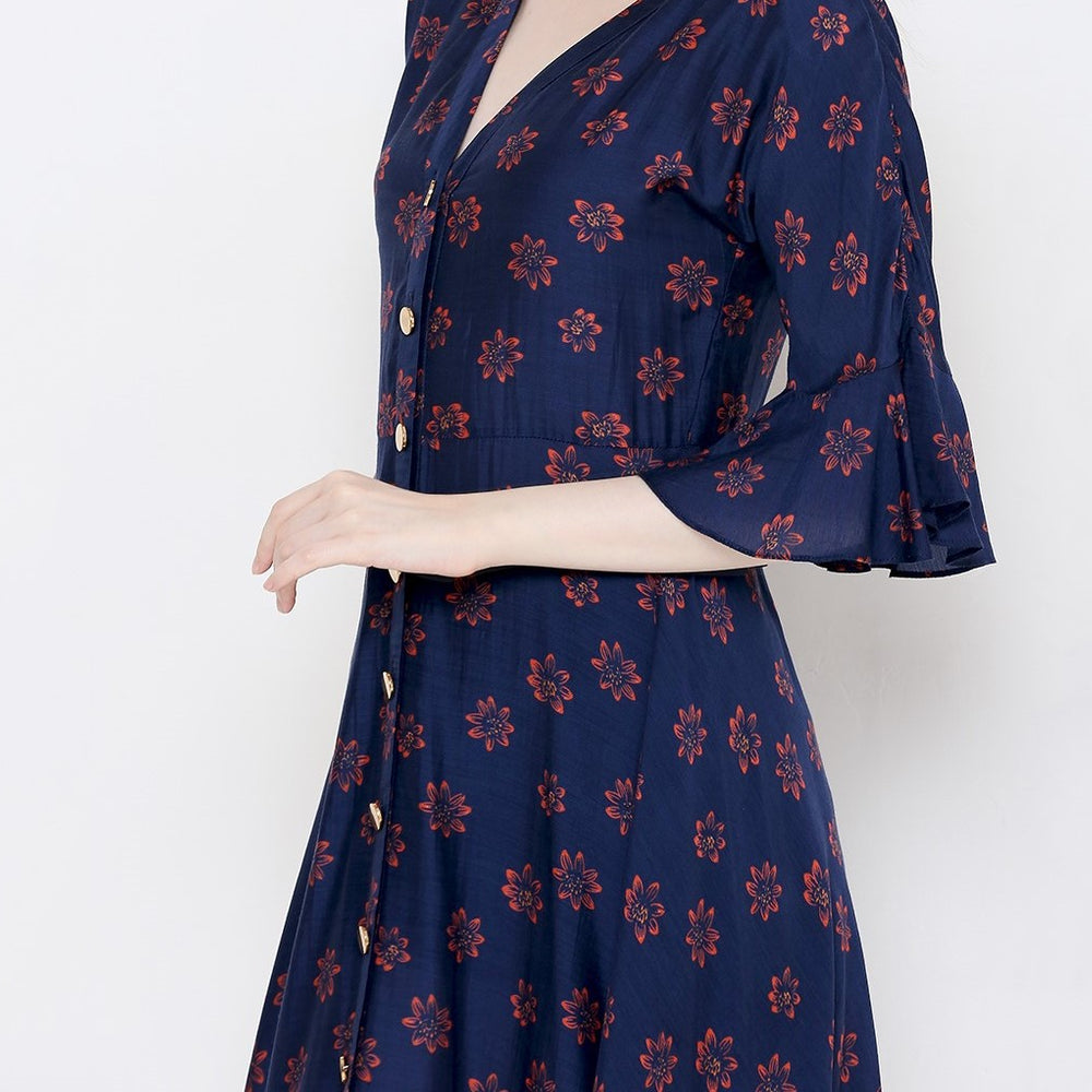 
                      
                        Blue Printed Floral Dress
                      
                    