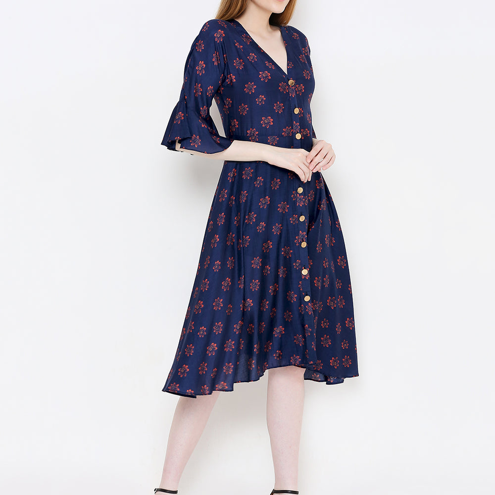 
                      
                        Blue Printed Floral Dress
                      
                    