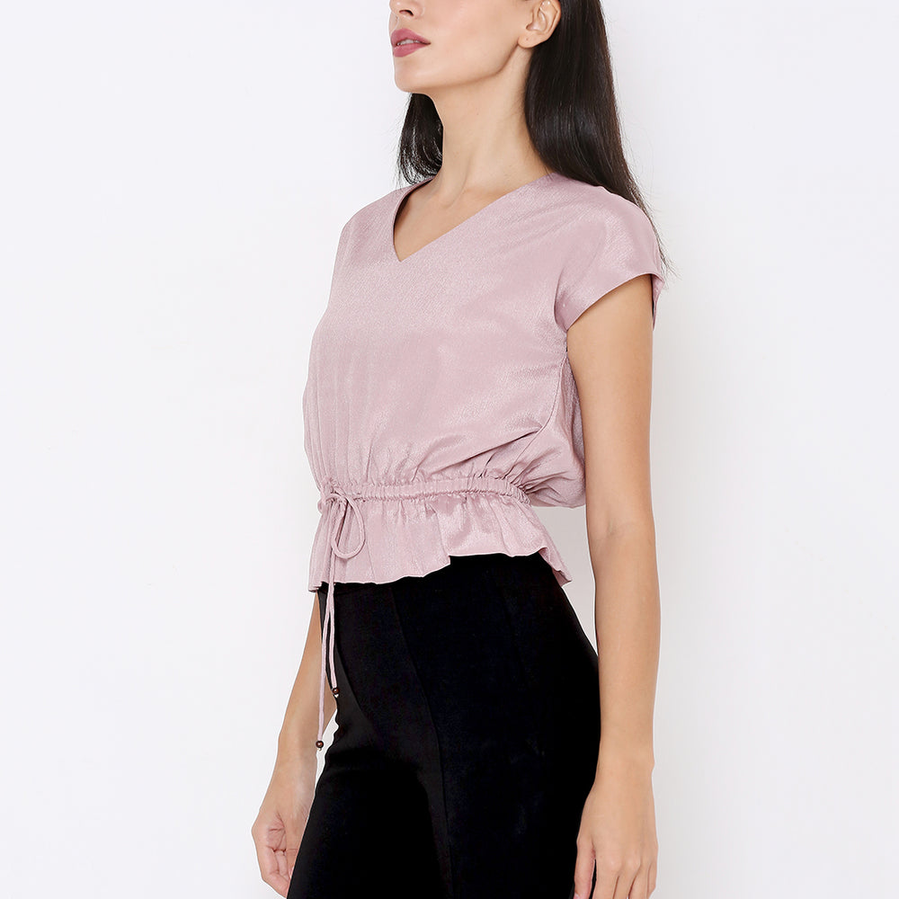 
                      
                        Aturabi Women Light Purple Cinched Waist Top
                      
                    