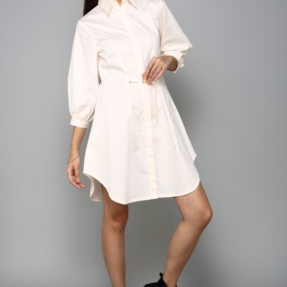 
                      
                        Light Peach 3/4 Sleeves Shirt Dress
                      
                    