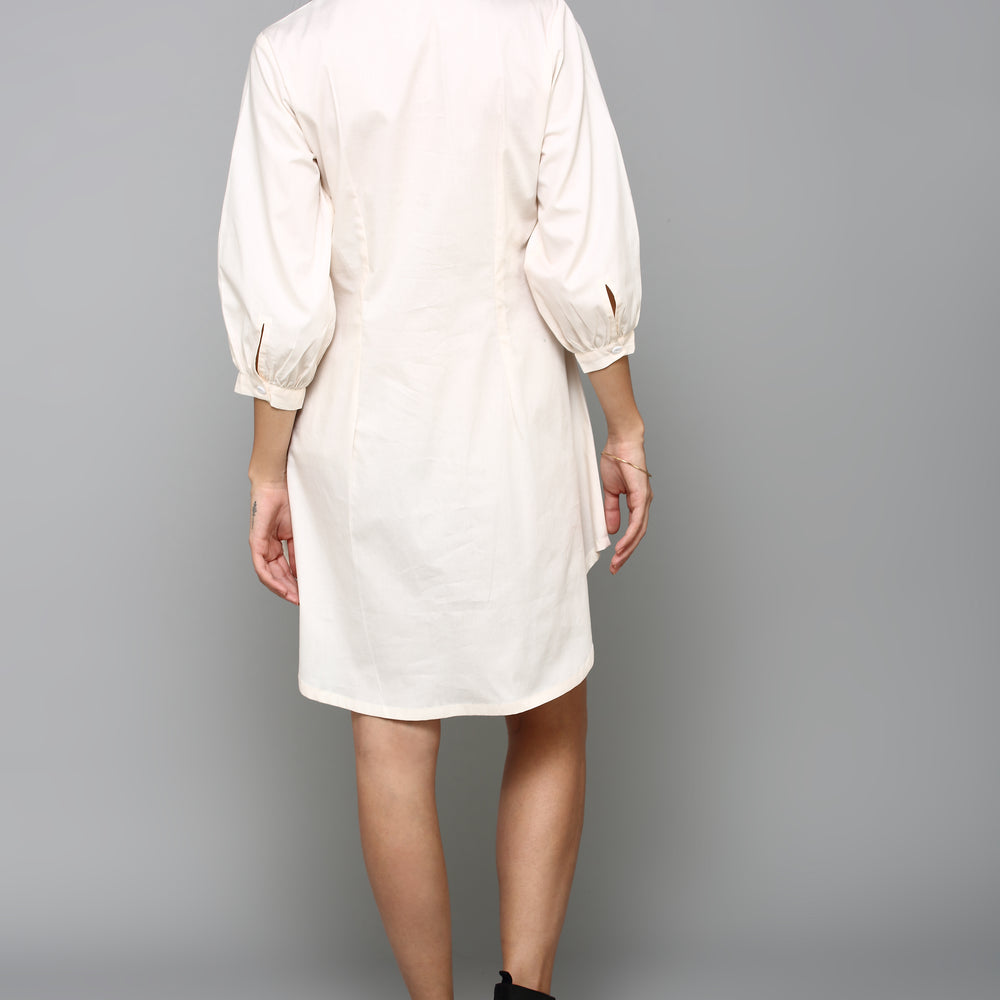 
                      
                        Light Peach 3/4 Sleeves Shirt Dress
                      
                    