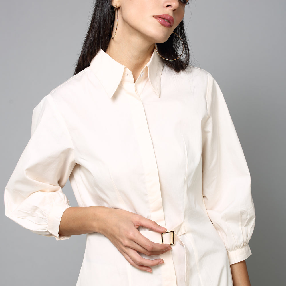 
                      
                        Light Peach 3/4 Sleeves Shirt Dress
                      
                    