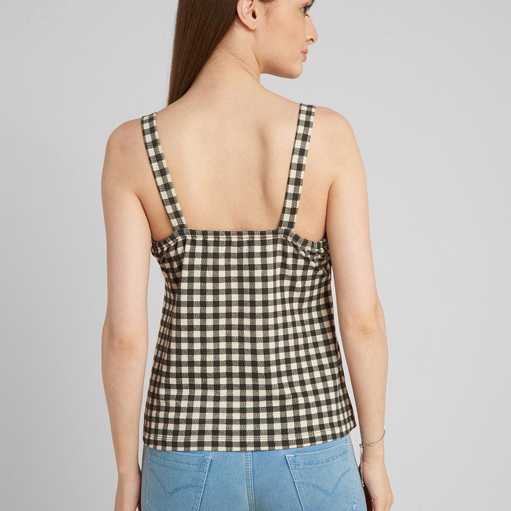 
                      
                        Gingham check patterned top
                      
                    