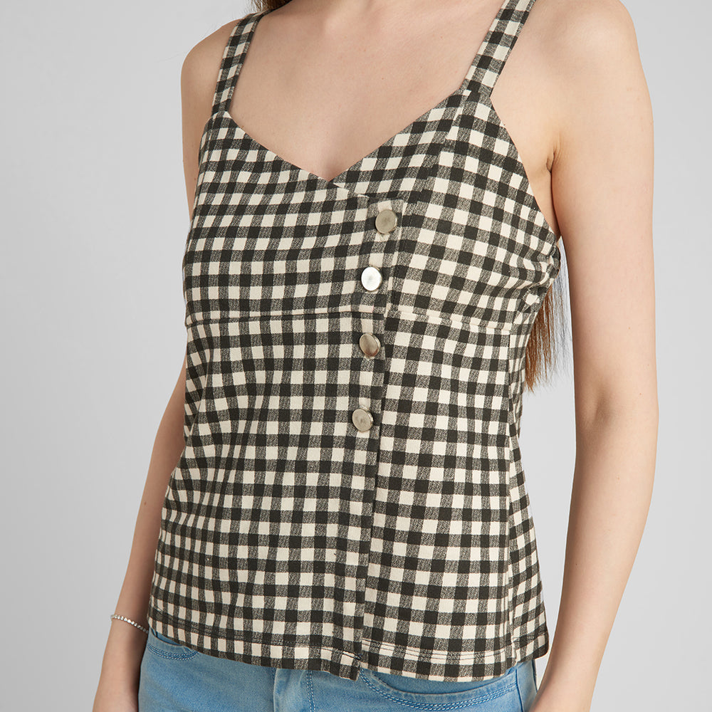 
                      
                        Gingham check patterned top
                      
                    