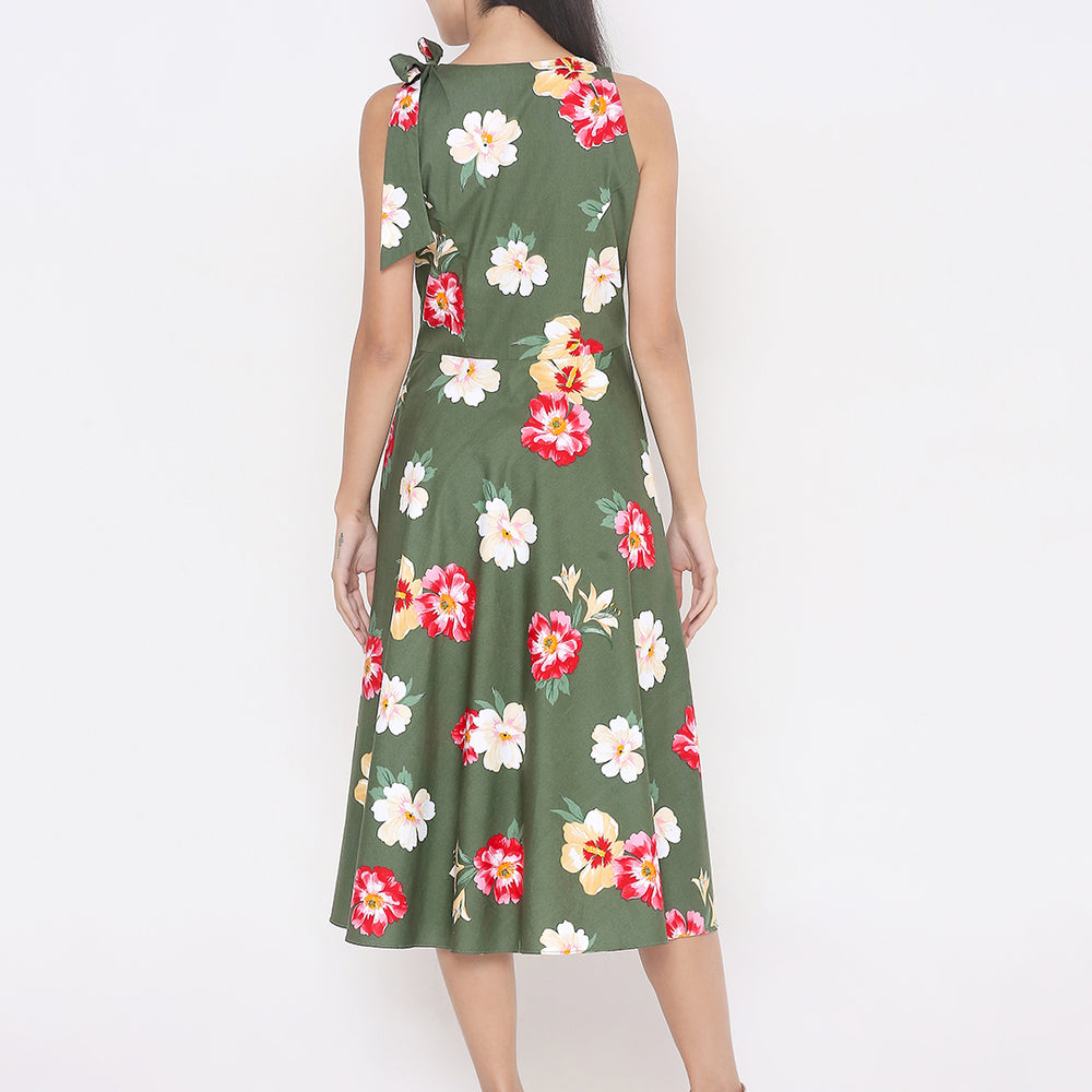 
                      
                        Green Printed Sleeveless Dress
                      
                    